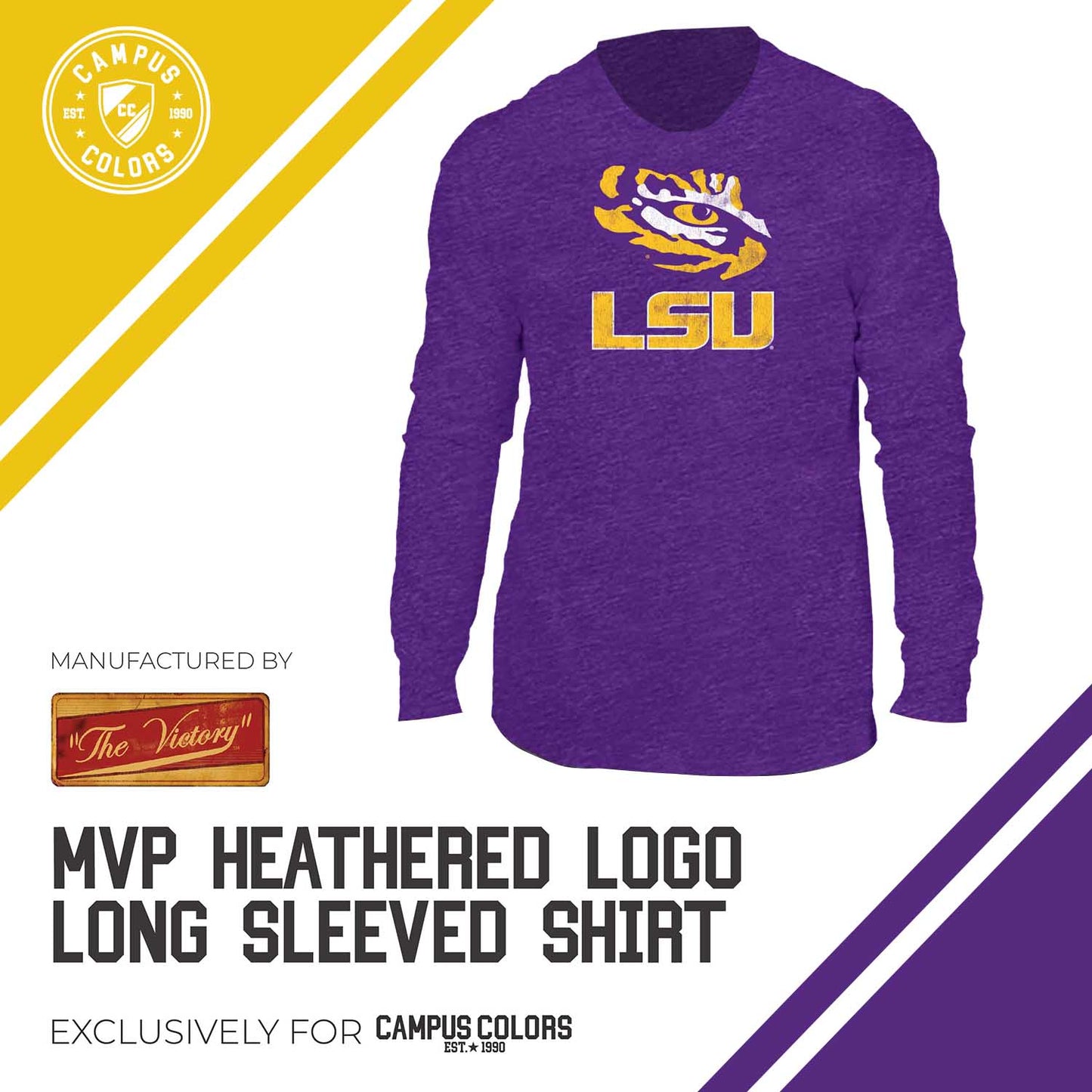 LSU Tigers NCAA MVP Adult Long-Sleeve Shirt - Purple