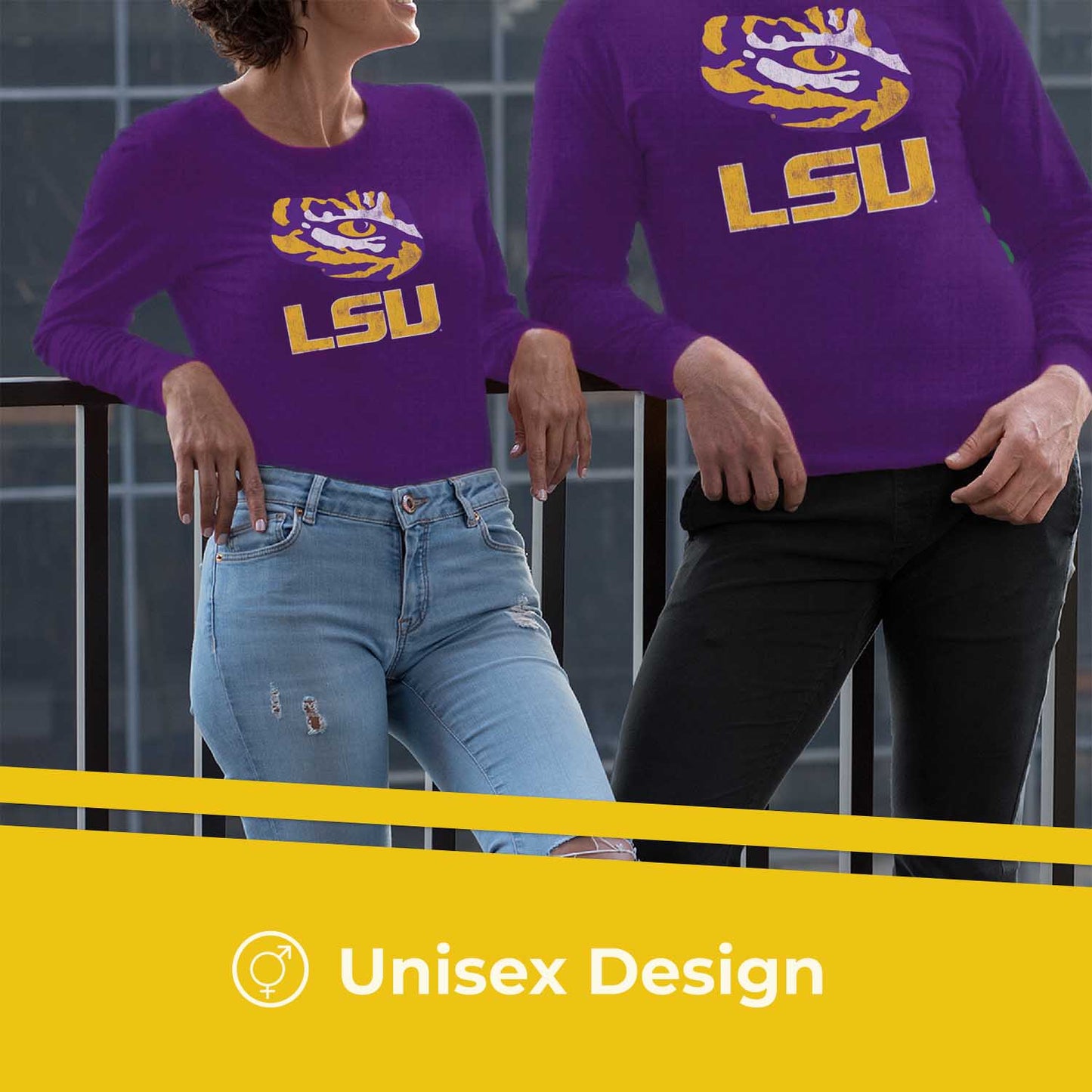 LSU Tigers NCAA MVP Adult Long-Sleeve Shirt - Purple