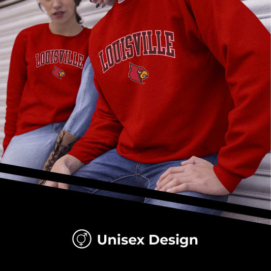 Louisville Cardinals Adult Arch & Logo Soft Style Gameday Crewneck Sweatshirt - Red