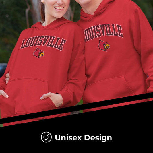 Louisville Cardinals Adult Arch & Logo Soft Style Gameday Hooded Sweatshirt - Red