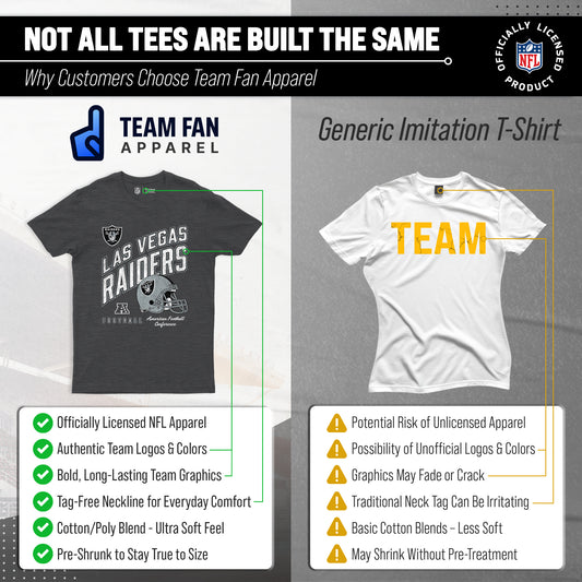 Las Vegas Raiders NFL Adult Distressed Helmet Tag-Less T-Shirt - Heather Charcoal
