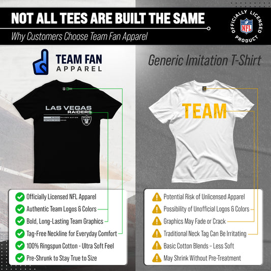 Las Vegas Raiders Adult NFL Speed Stat Sheet T-Shirt - Black