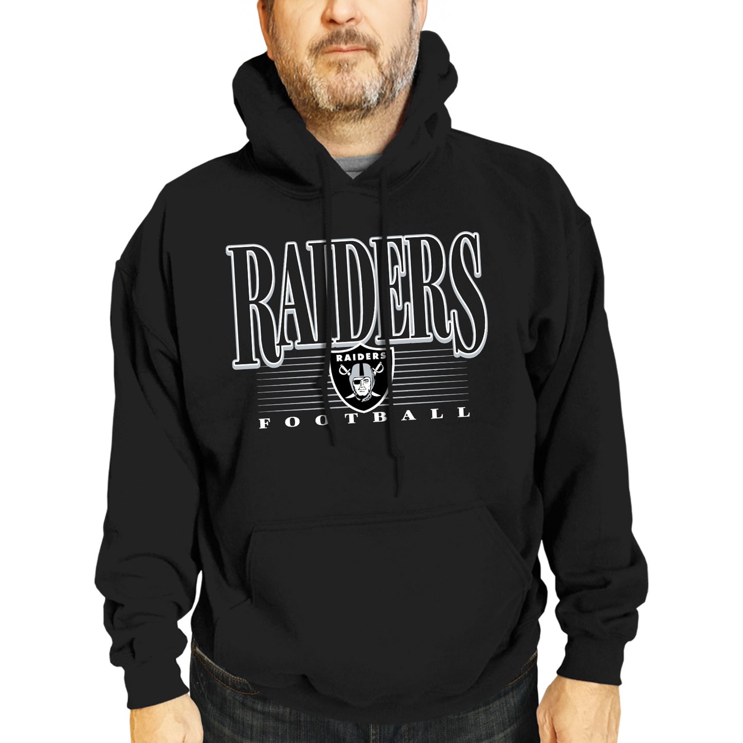 Las Vegas Raiders NFL Adult Unisex Overtime Blueprint Soft Fleece Hooded Sweatshirt - Black