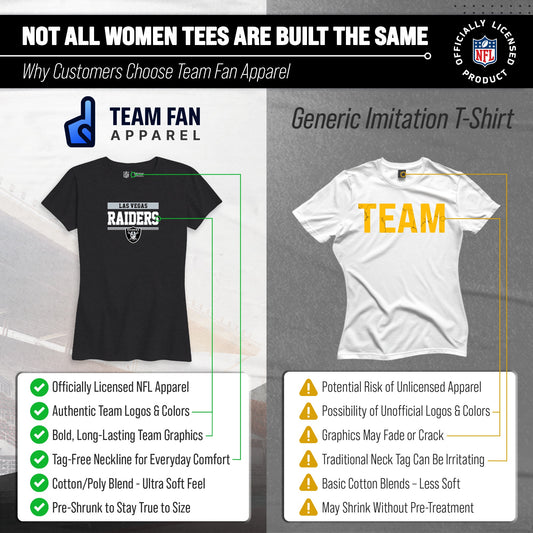 Las Vegas Raiders NFL Women's Team Block Charcoal Tagless T-Shirt - Charcoal