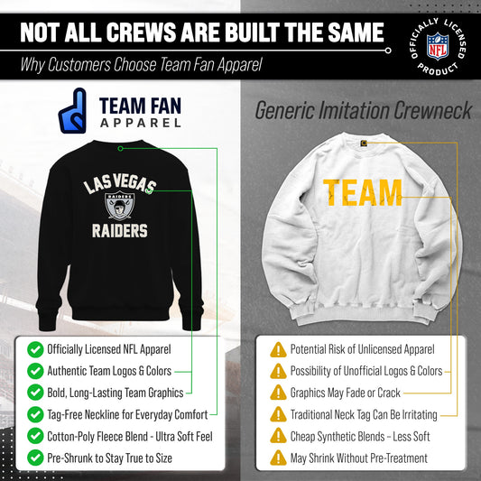 Las Vegas Raiders NFL Adult Unisex Retro Gameday Ultra Soft Fleece Crewneck Sweatshirt - Black