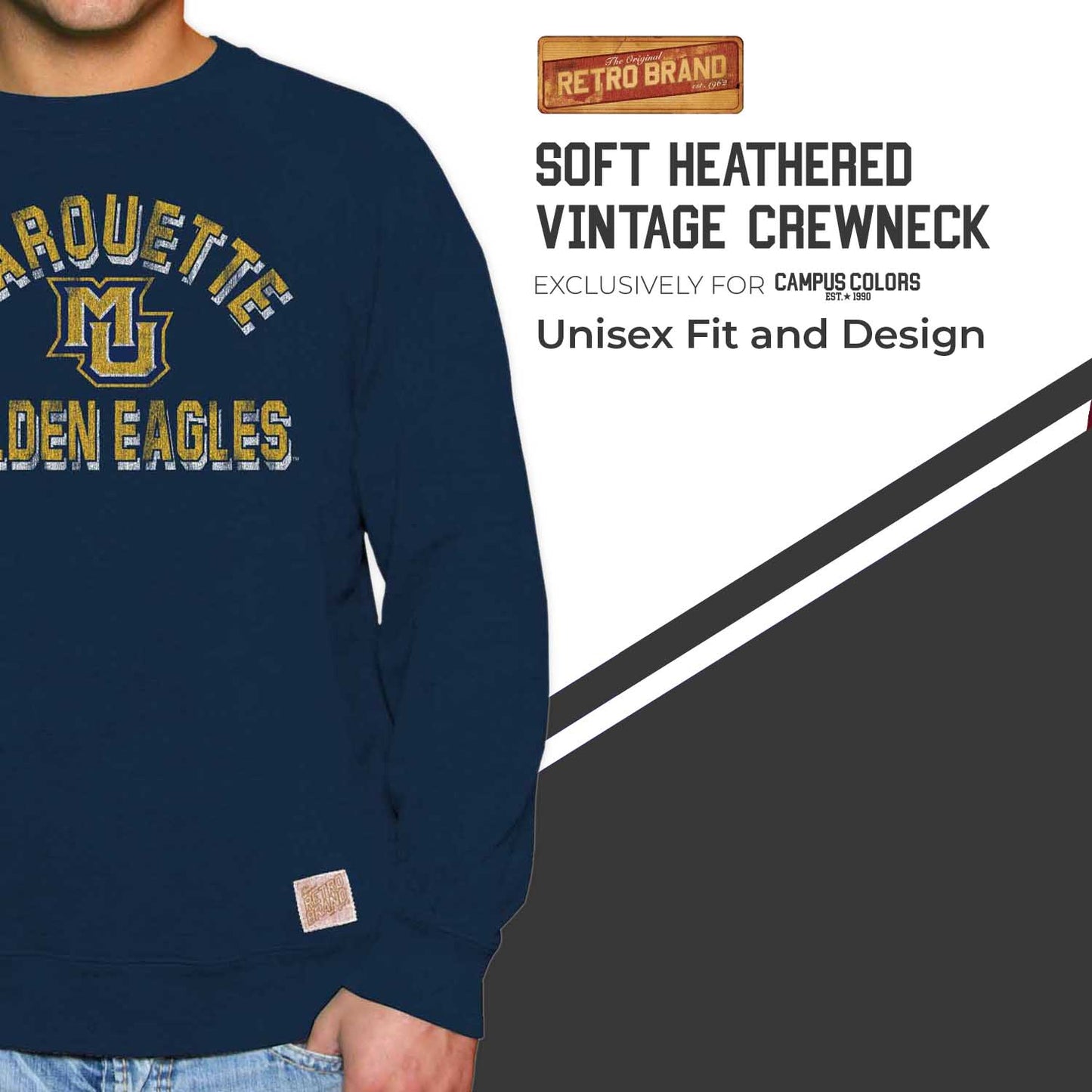 Marquette Golden Eagles Adult University Crewneck - Navy