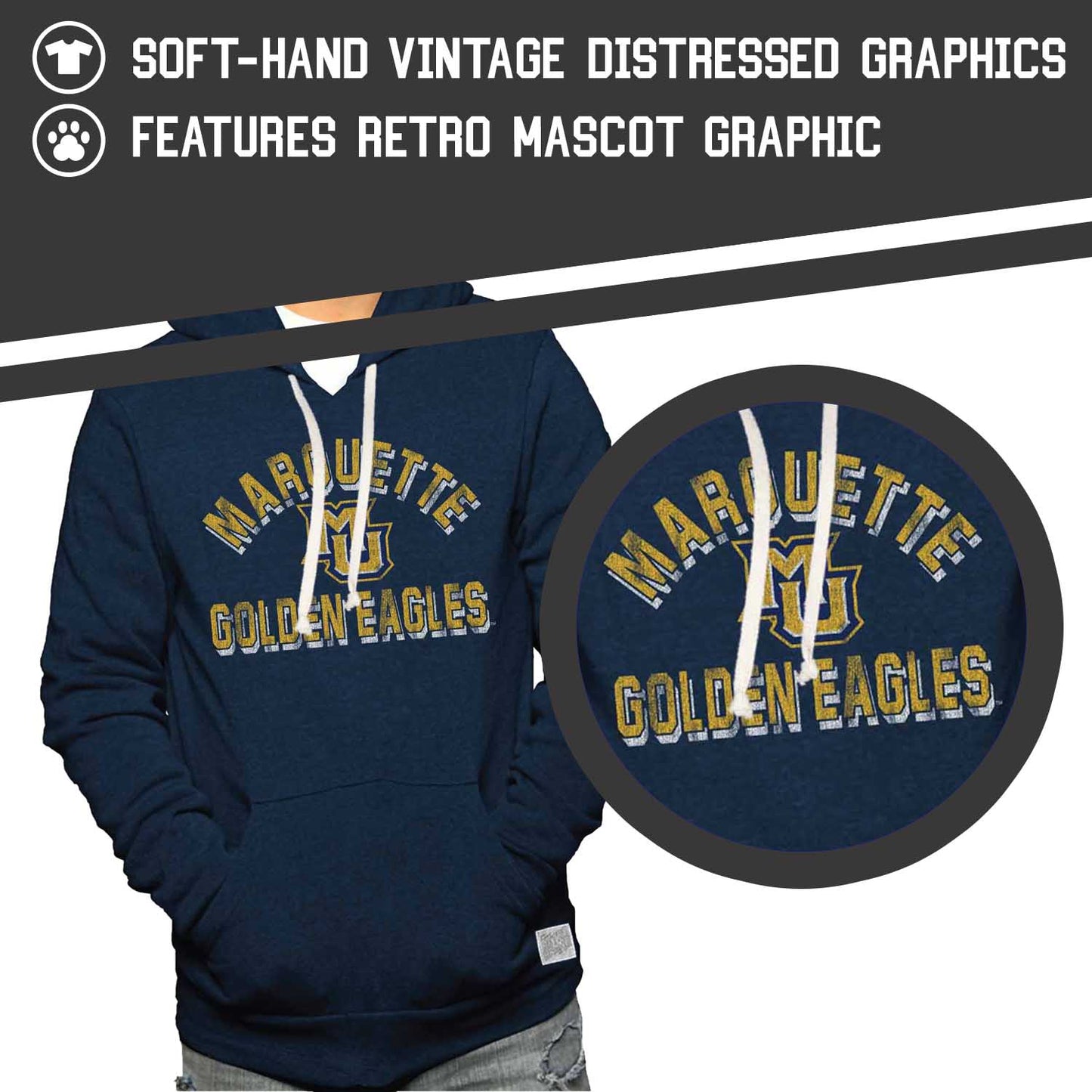 Marquette Golden Eagles Adult University Hoodie - Navy