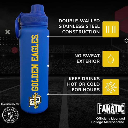 Marquette Golden Eagles NCAA Stainless Steel Water Bottle - Royal