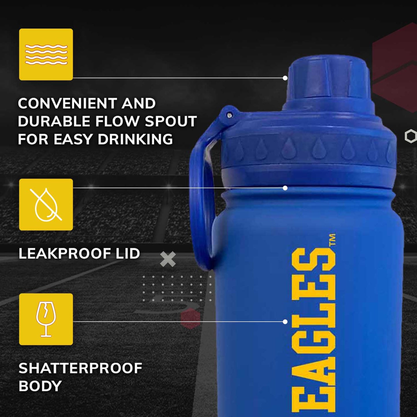 Marquette Golden Eagles NCAA Stainless Steel Water Bottle - Royal