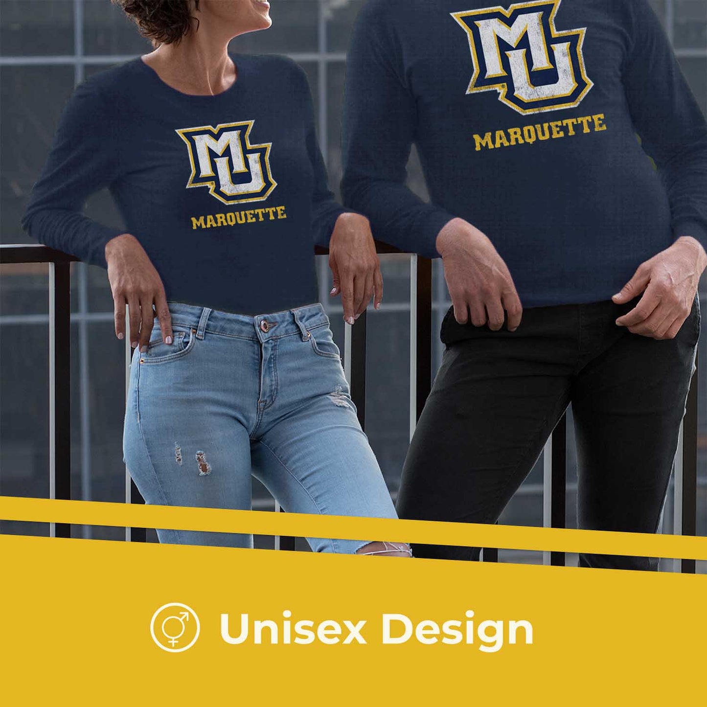 Marquette Golden Eagles NCAA MVP Adult Long-Sleeve Shirt - Navy