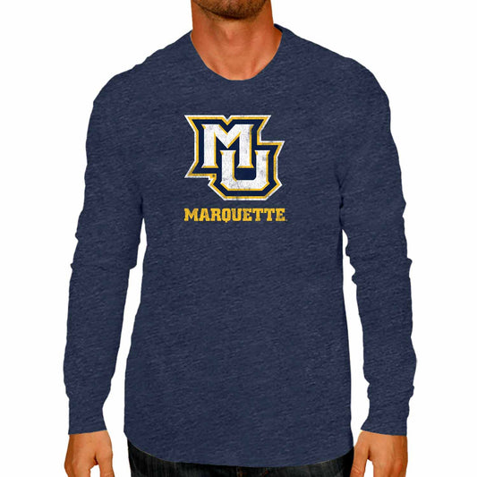 Marquette Golden Eagles NCAA MVP Adult Long-Sleeve Shirt - Navy