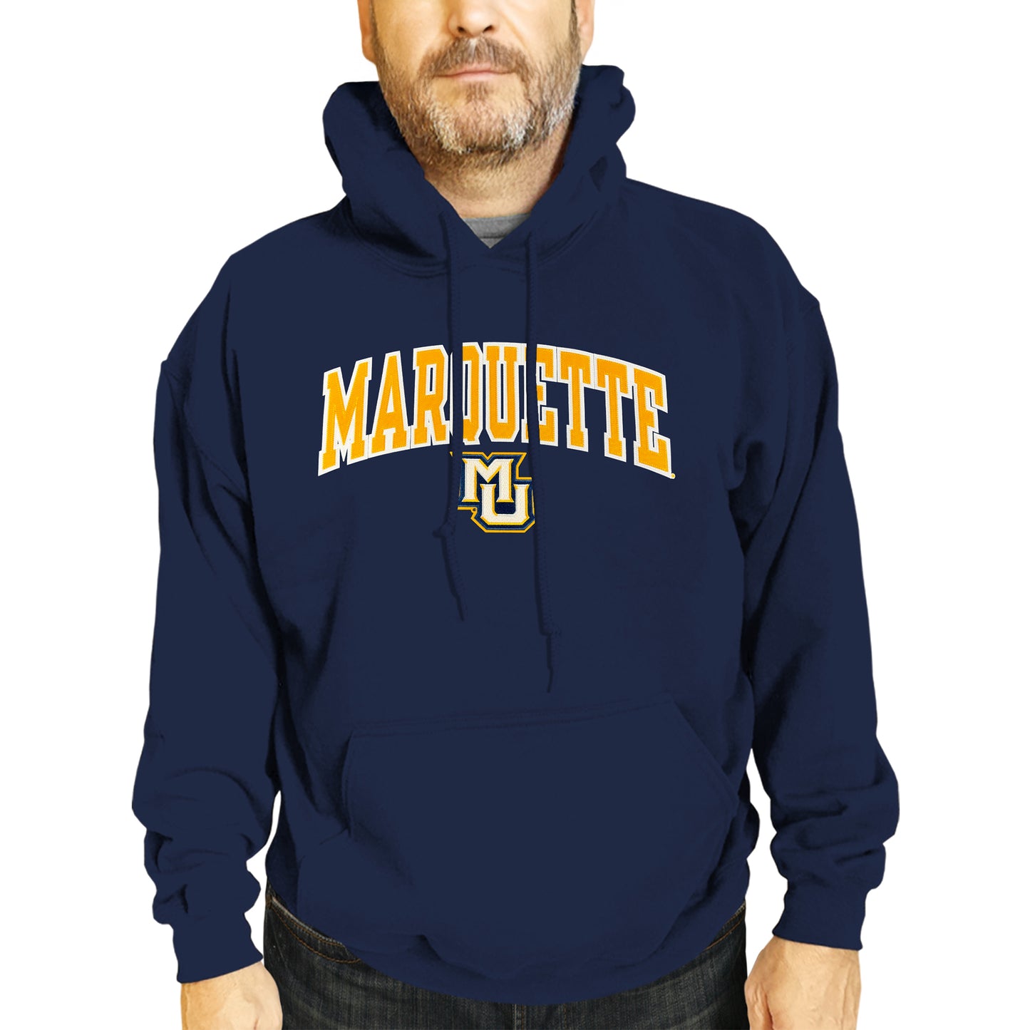 Marquette Golden Eagles NCAA Adult Tackle Twill Hooded Sweatshirt - Navy