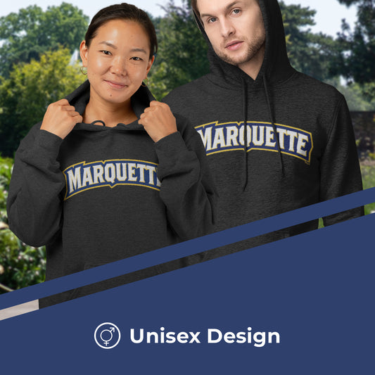 Marquette Golden Eagles NCAA Adult Cotton Blend Charcoal Hooded Sweatshirt - Charcoal
