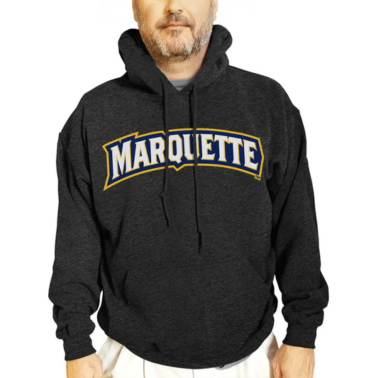 Marquette Golden Eagles NCAA Adult Cotton Blend Charcoal Hooded Sweatshirt - Charcoal