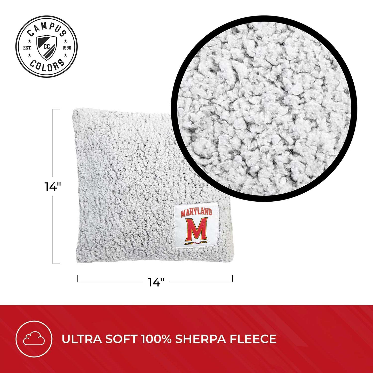 Maryland Terrapins Two Tone Sherpa Throw Pillow - Team Color