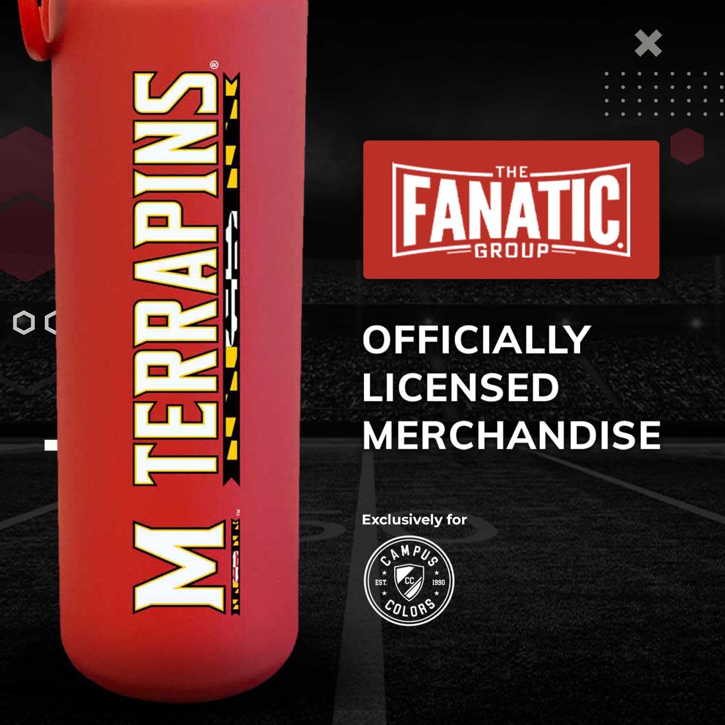 Maryland Terrapins NCAA Stainless Steel Water Bottle - Red