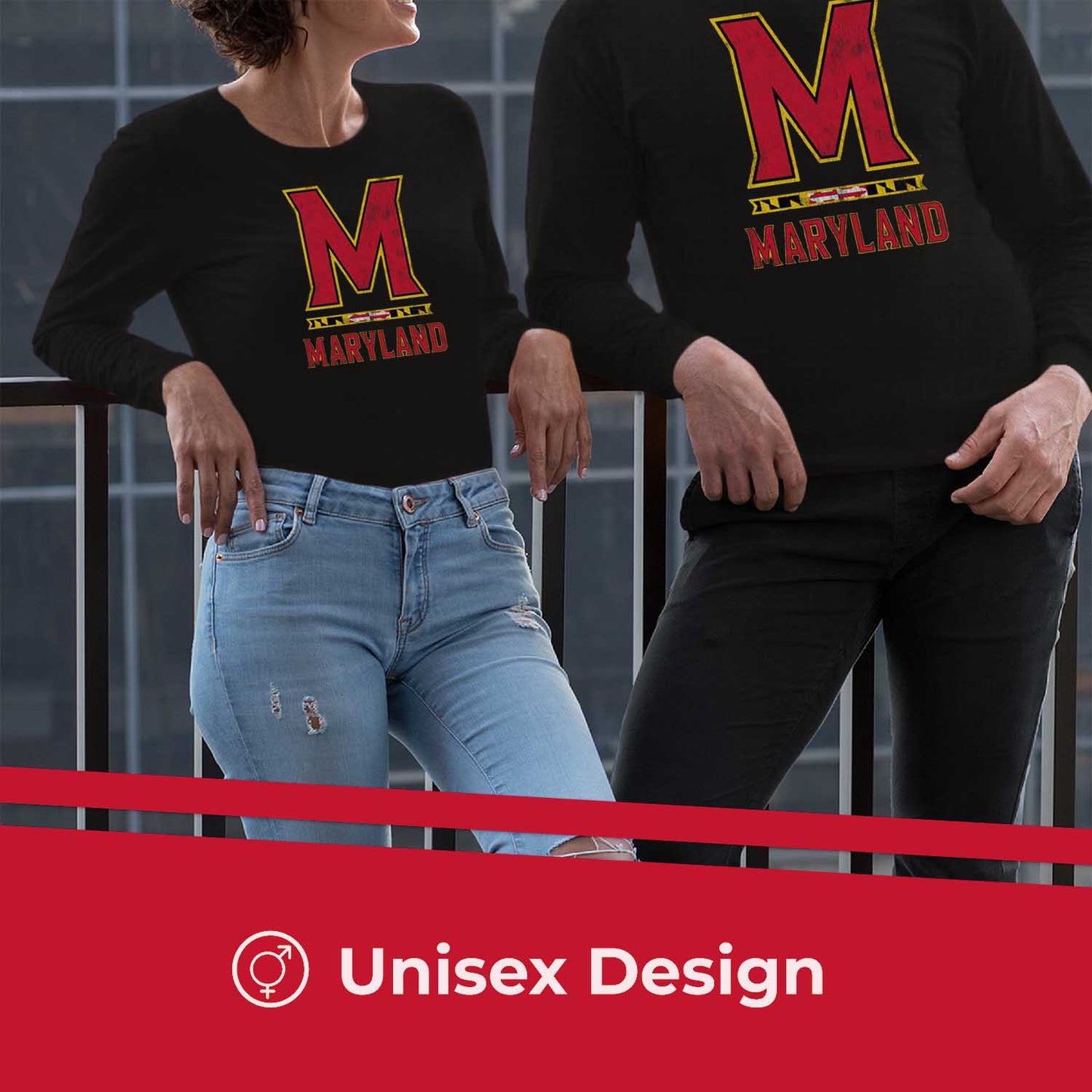 Maryland Terrapins NCAA MVP Adult Long-Sleeve Shirt - Black