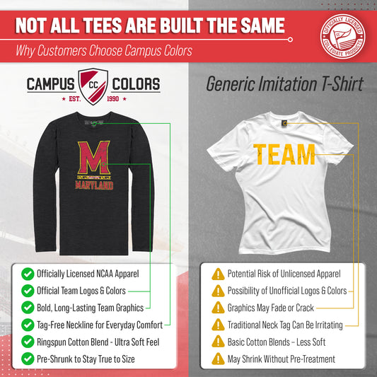 Maryland Terrapins NCAA MVP Adult Long-Sleeve Shirt - Black