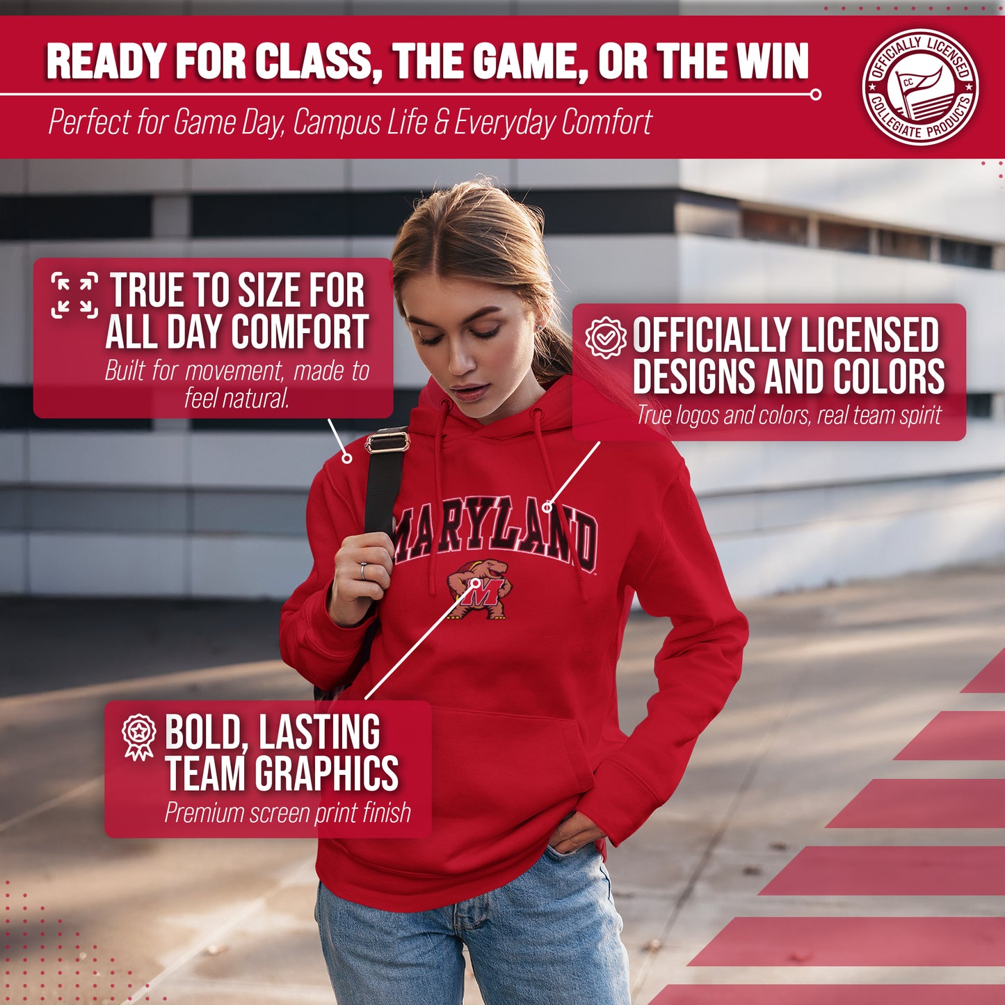 Maryland Terrapins Adult Arch & Logo Soft Style Gameday Hooded Sweatshirt - Red