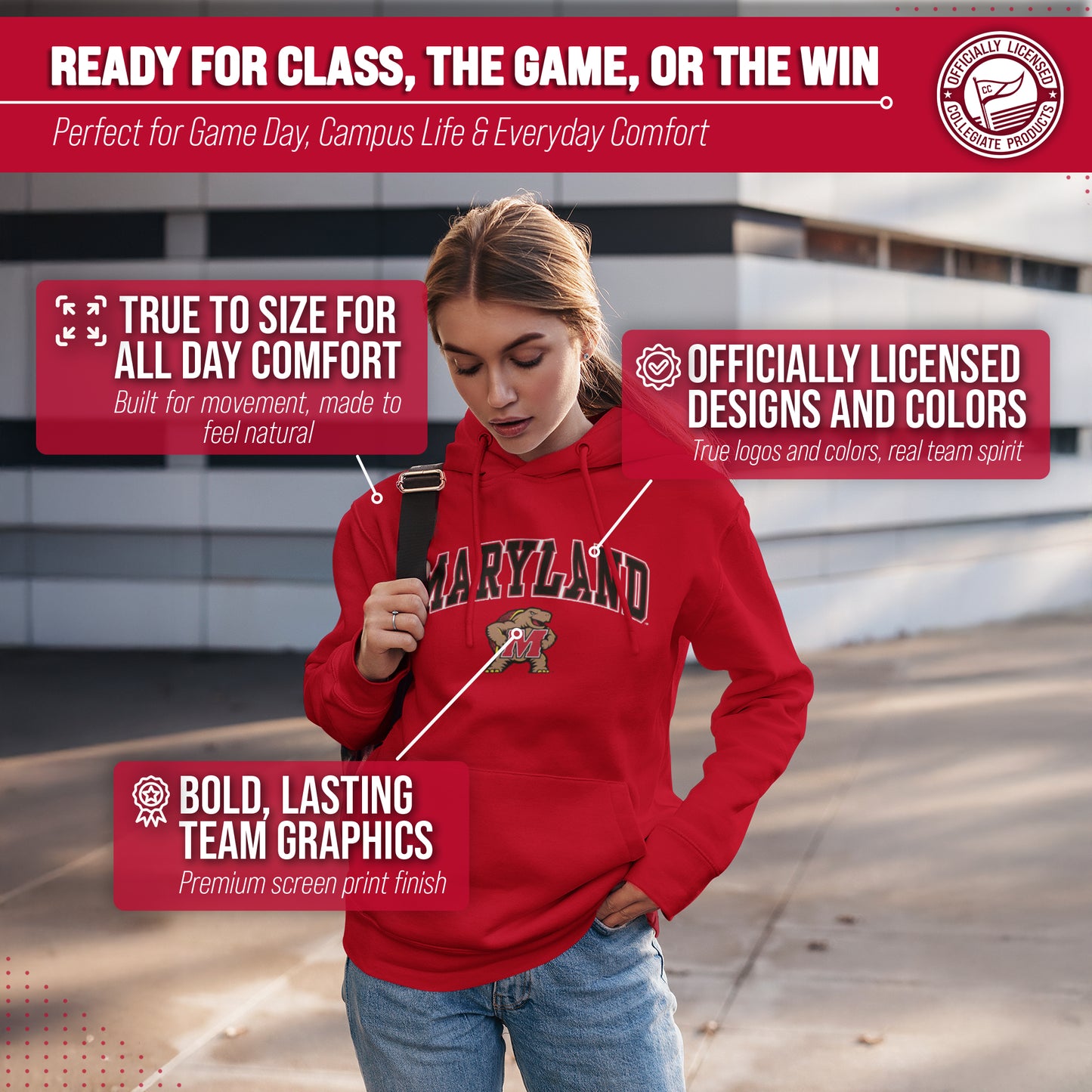Maryland Terrapins Adult Arch & Logo Soft Style Gameday Hooded Sweatshirt - Red