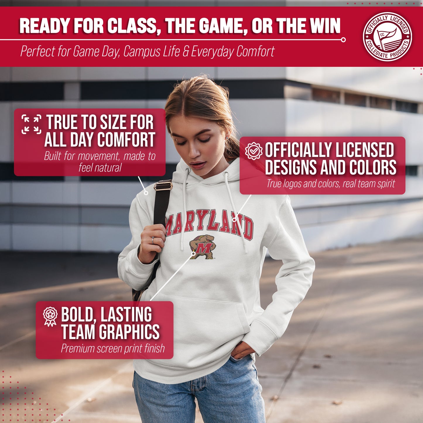 Maryland Terrapins Adult Arch & Logo Soft Style Gameday Hooded Sweatshirt - White