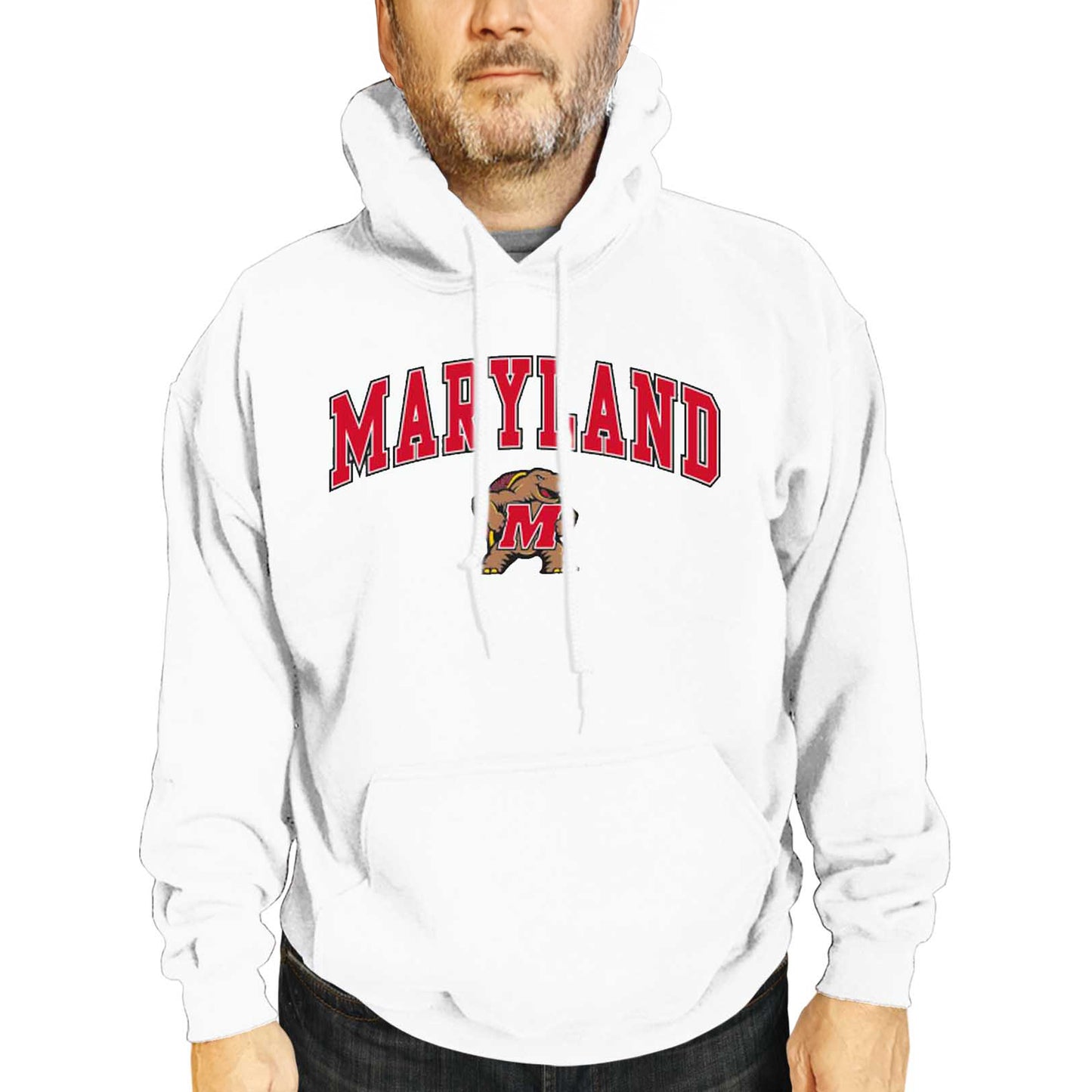 Maryland Terrapins Adult Arch & Logo Soft Style Gameday Hooded Sweatshirt - White