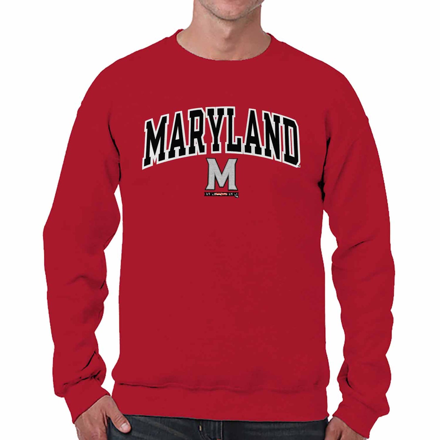 Maryland Terrapins NCAA Adult Tackle Twill Crewneck Sweatshirt - Red