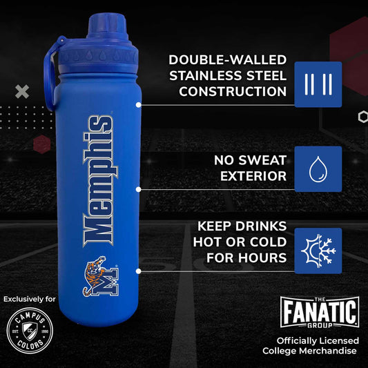 Memphis Tigers NCAA Stainless Steel Water Bottle - Royal