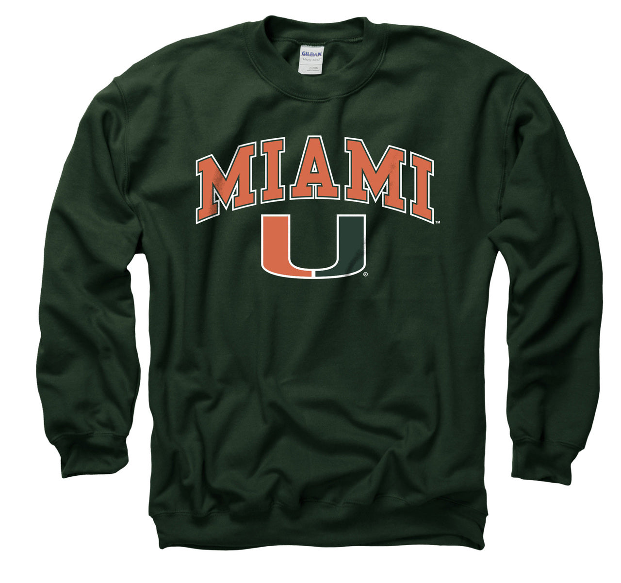 Miami Hurricanes Adult Arch & Logo Soft Style Gameday Crewneck Sweatshirt - Green