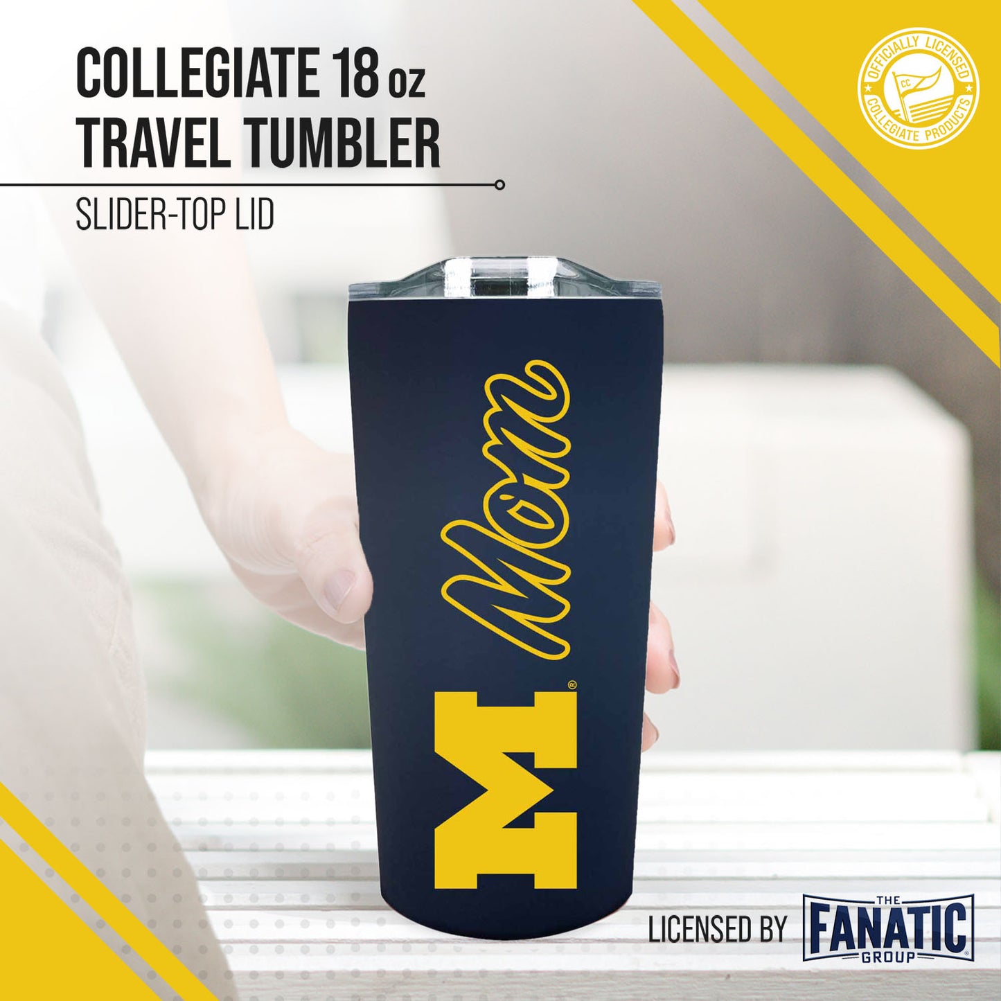 Michigan Wolverines NCAA Stainless Steel Travel Tumbler for Mom - Navy