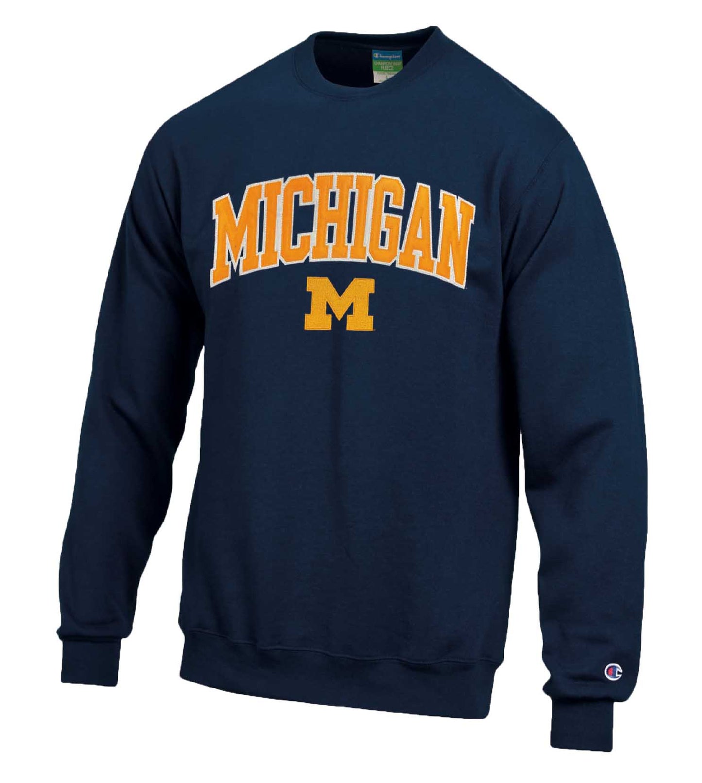 Michigan Wolverines Adult Tackle Twill Crewneck - Navy