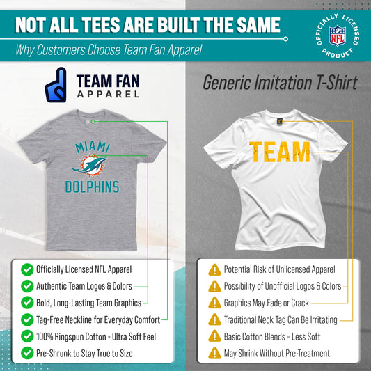 Miami Dolphins NFL Adult Gameday T-Shirt - Gray