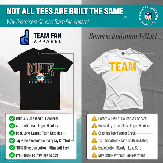 Miami Dolphins NFL Adult Overtime Blueprint Tag-Less T-Shirt - Black