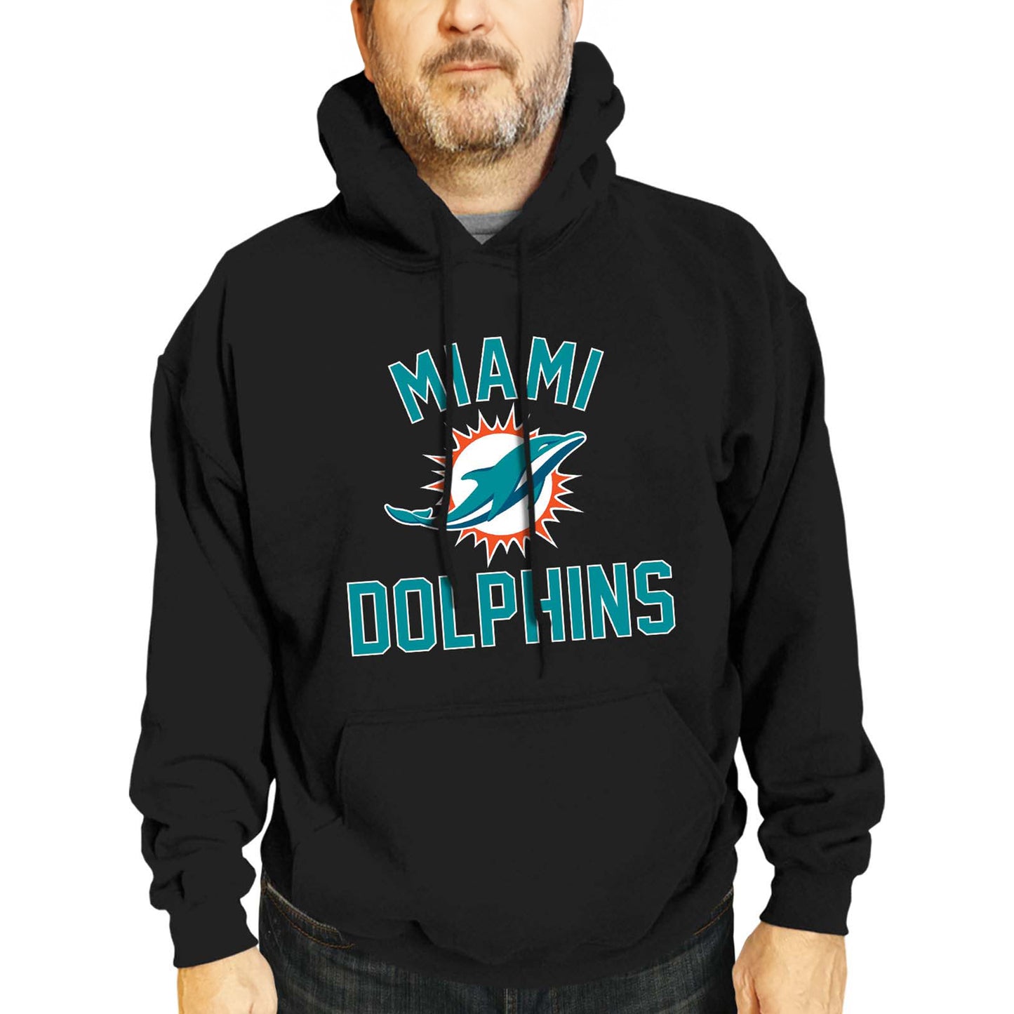 Miami Dolphins NFL Adult Gameday Hooded Sweatshirt - Black