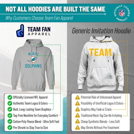 Miami Dolphins NFL Adult Gameday Hooded Sweatshirt - Gray