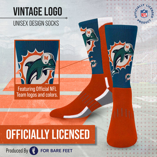 Miami Dolphins NFL V Curve Socks - Team Color