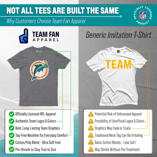 Miami Dolphins NFL Modern Throwback T-shirt - Gray