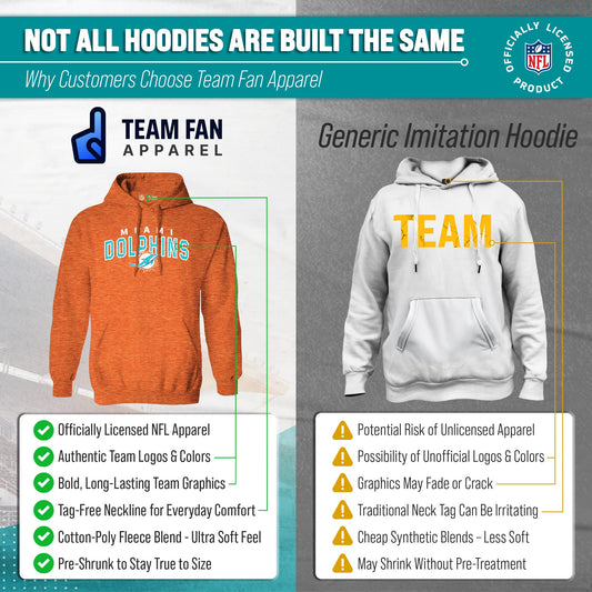 Miami Dolphins NFL Adult Unisex Starting Fresh Ultra Soft Fleece Hooded Sweatshirt - Orange