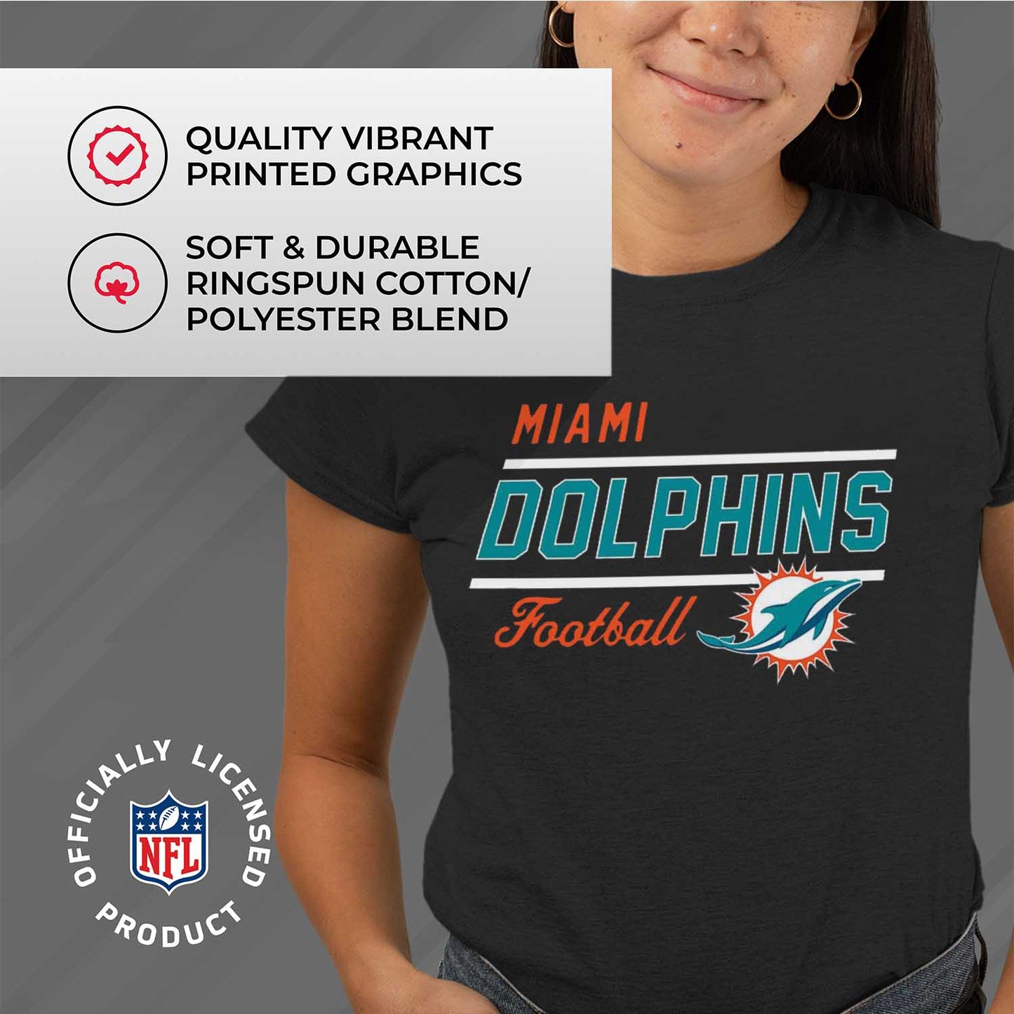Miami Dolphins NFL Gameday Women's Relaxed Fit T-shirt - Black