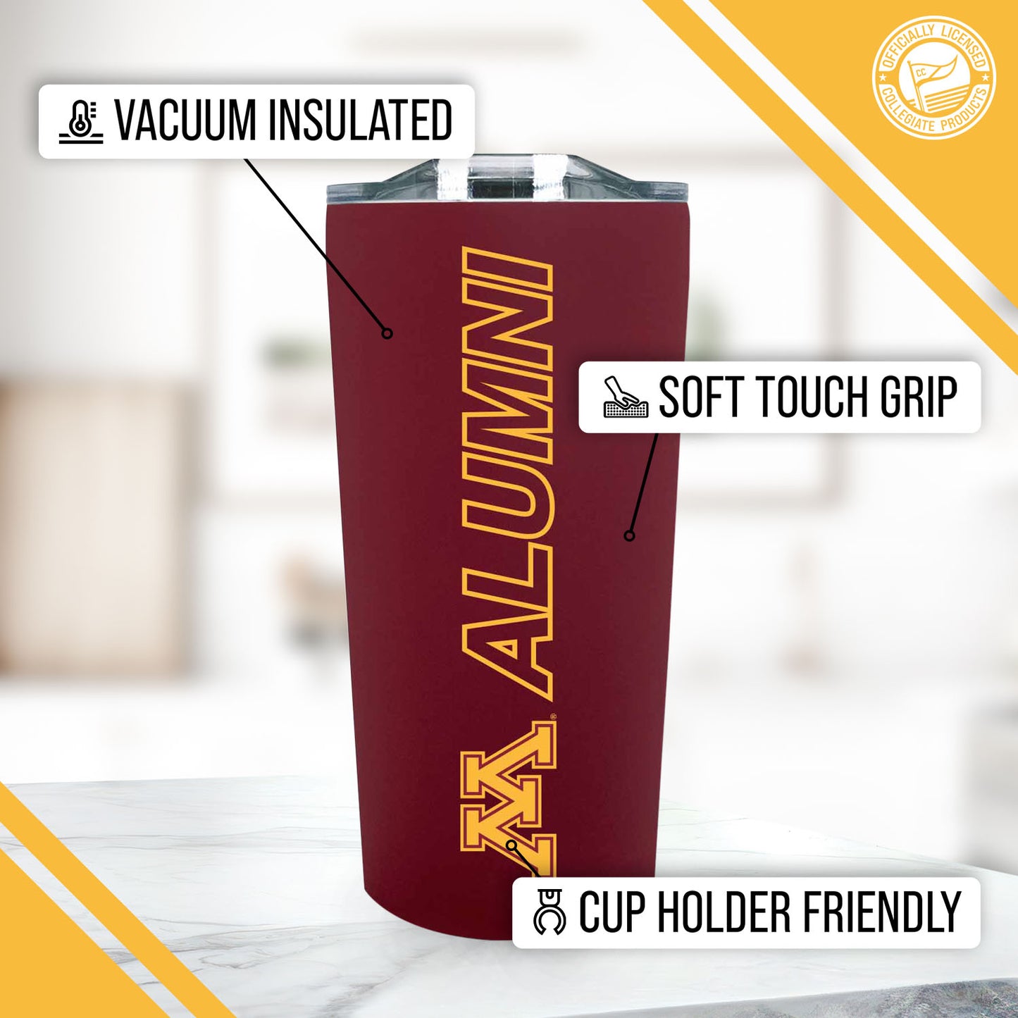 Minnesota Golden Gophers Collegiate Stainless Steel Travel Tumbler for Alumni - Maroon