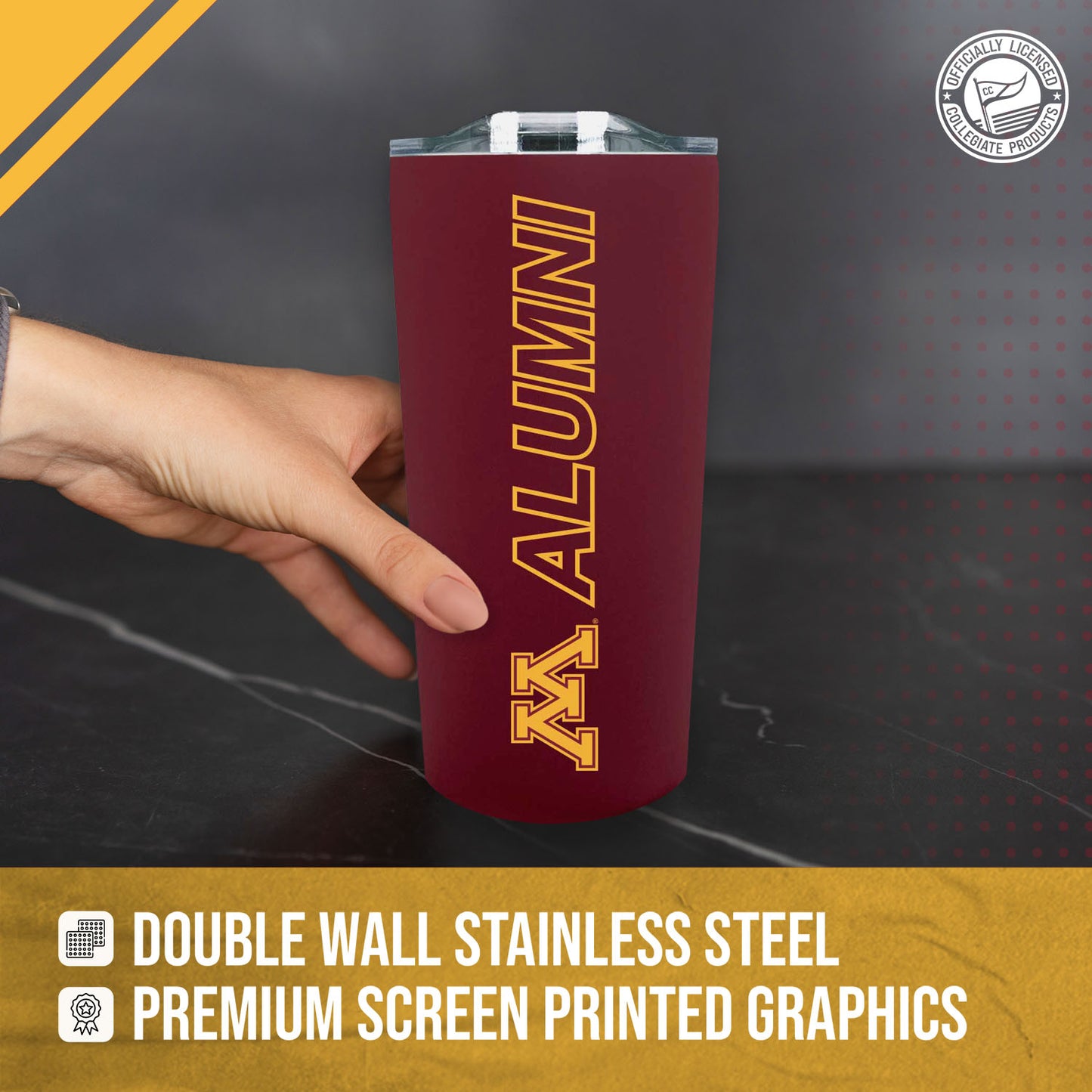 Minnesota Golden Gophers Collegiate Stainless Steel Travel Tumbler for Alumni - Maroon