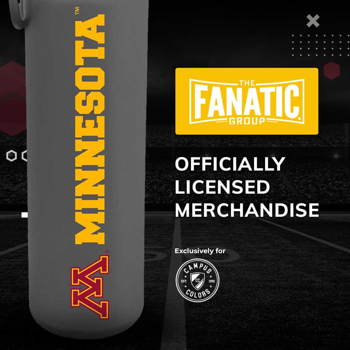 Minnesota Golden Gophers NCAA Stainless Steel Water Bottle - Sport Gray