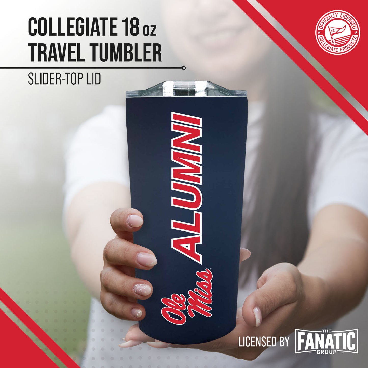 Ole Miss Rebels Collegiate Stainless Steel Travel Tumbler for Alumni - Navy