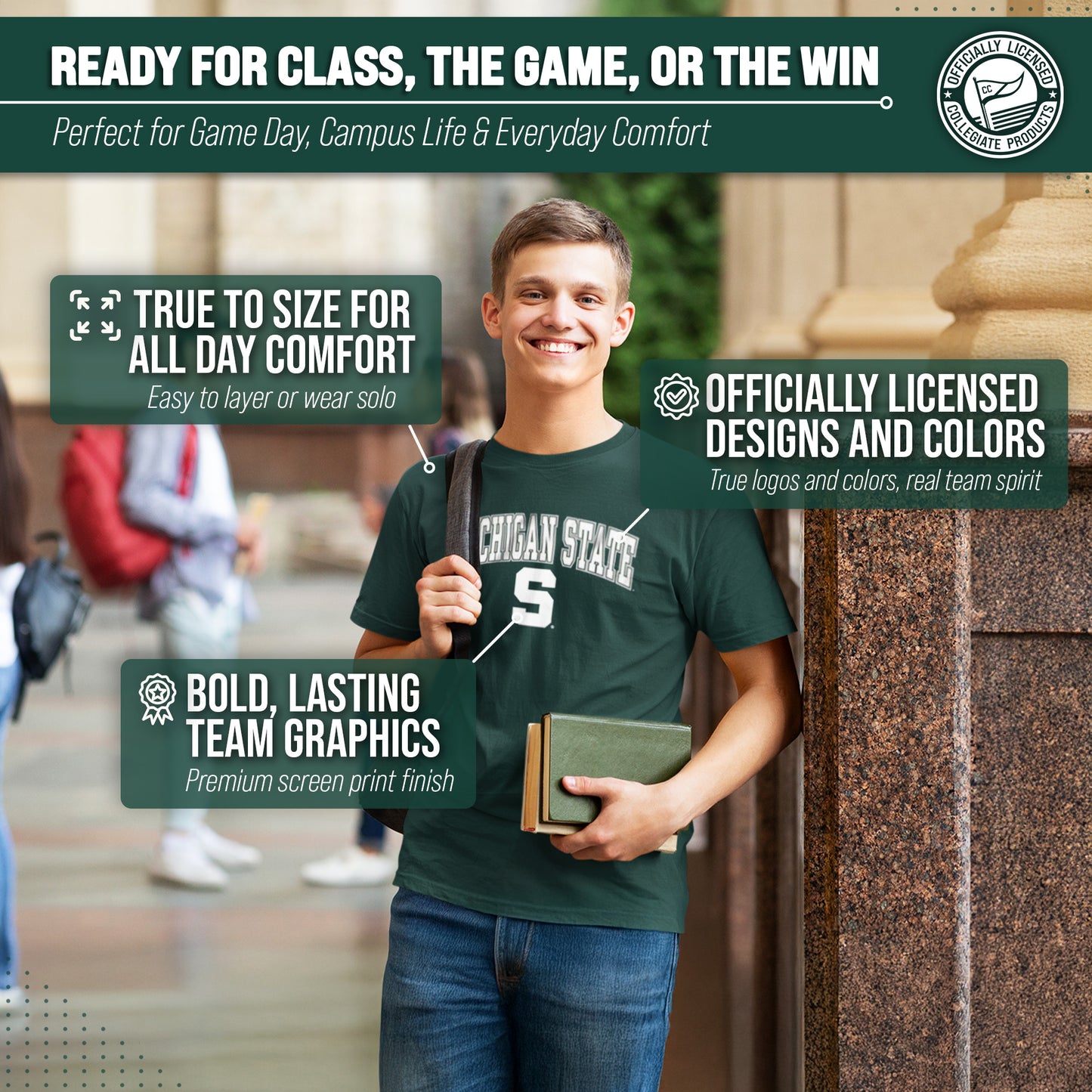 Michigan State Spartans NCAA Adult Gameday Cotton T-Shirt - Green
