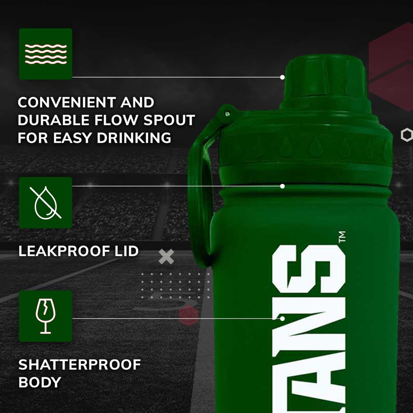 Michigan State Spartans NCAA Stainless Steel Water Bottle - Green