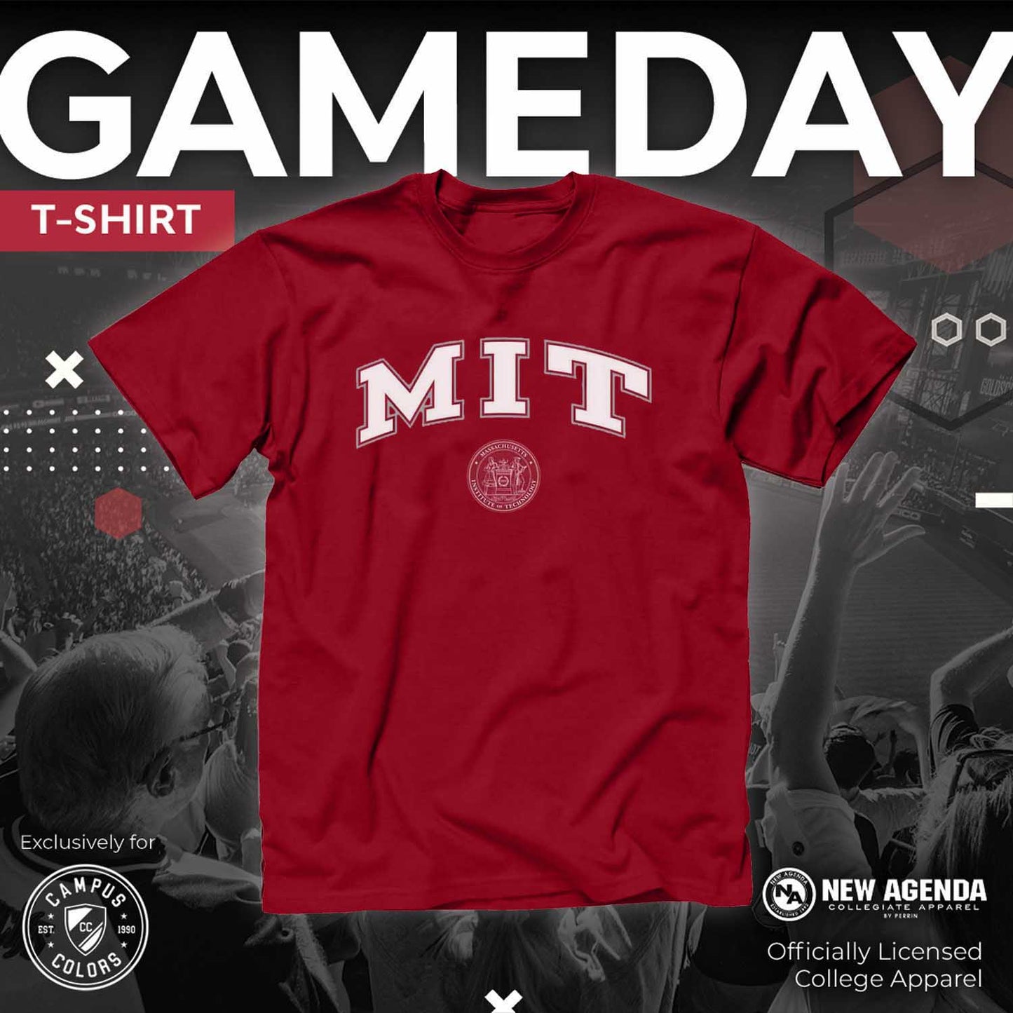 MIT Engineers Massachusetts Engineers Arch and Logo Short Sleeve T-shirt - Cardinal