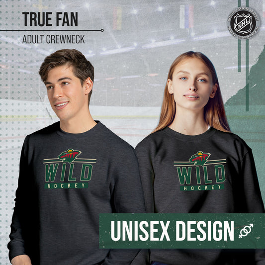 Minnesota Wild NHL Charcoal True Fan Crewneck Sweatshirt - Charcoal