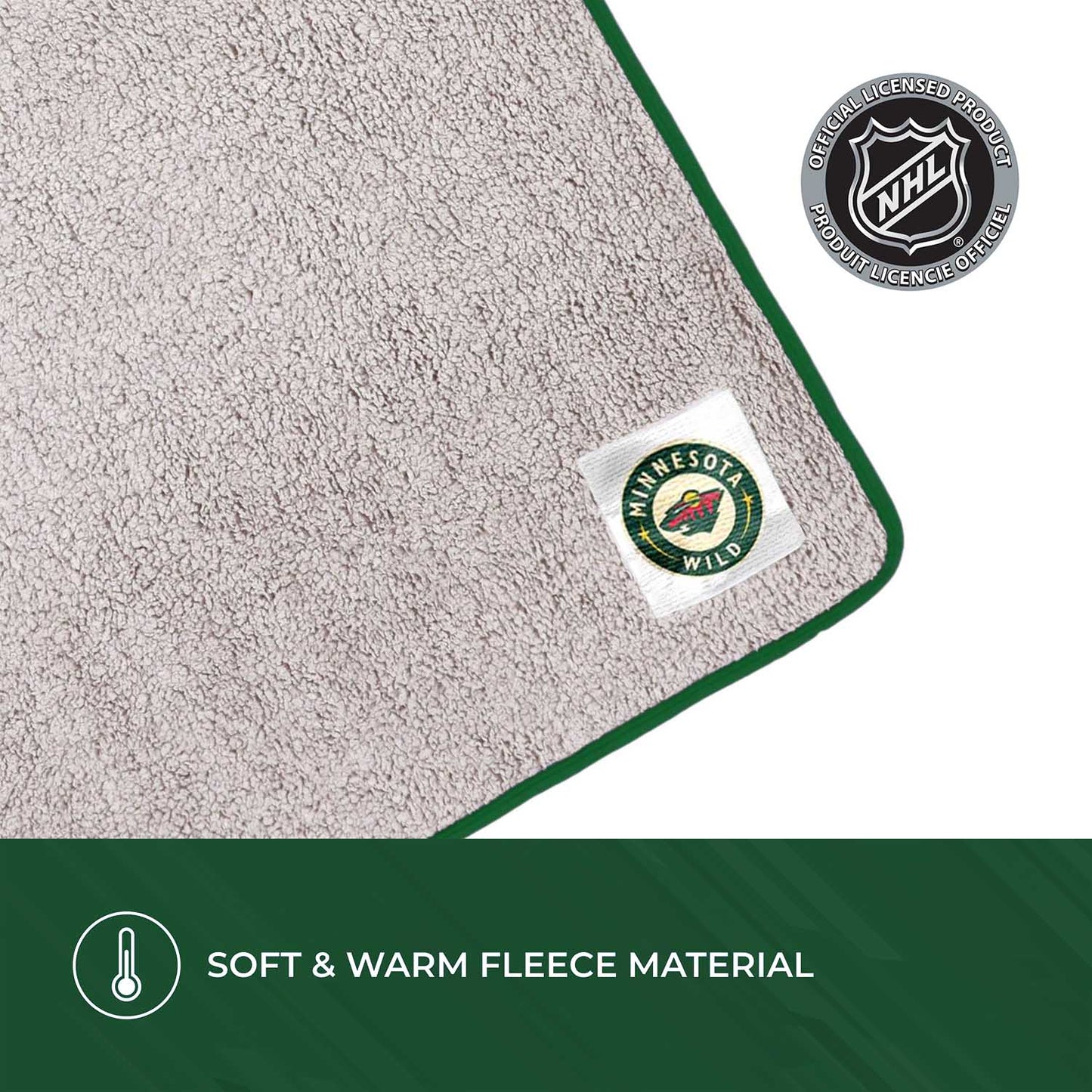 Minnesota Wild NHL Silk Touch Sherpa Throw Blanket - Green
