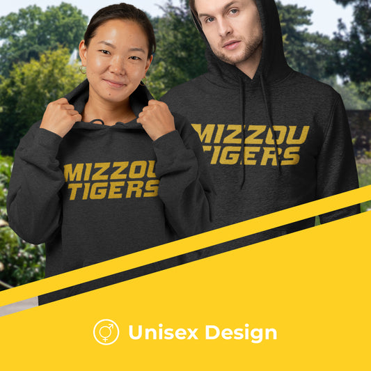 Missouri Tigers NCAA Adult Cotton Blend Charcoal Hooded Sweatshirt - Charcoal