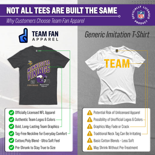 Minnesota Vikings NFL Adult Distressed Helmet Tag-Less T-Shirt - Heather Charcoal